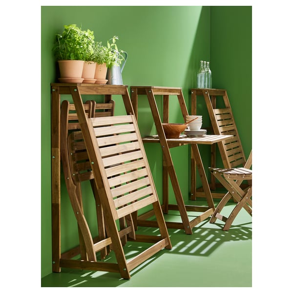 DJUPÖN Mesa plegable, café