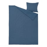 DOFTAKLEJA Funda de plumón y funda almohada, azul oscuro/café claro, 150x200/50x60 cm