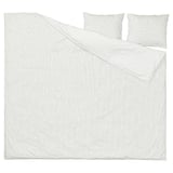 DOFTAKLEJA Funda plumón con 2 fundas almohada, blanco/gris oscuro, 240x220/50x60 cm