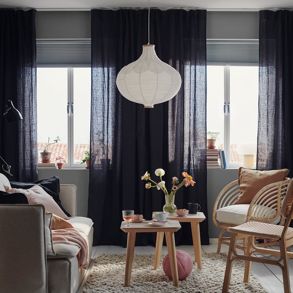 DYTÅG Cortinas, 1 par, gris oscuro, 145x250 cm