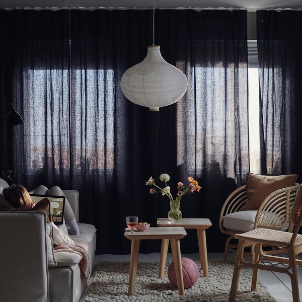 DYTÅG Cortinas, 1 par, gris oscuro, 145x250 cm