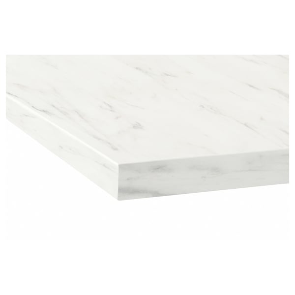 EKBACKEN Superficie de cocina / Mesón, blanco Efecto mármol/Laminado, 186x2.8 cm