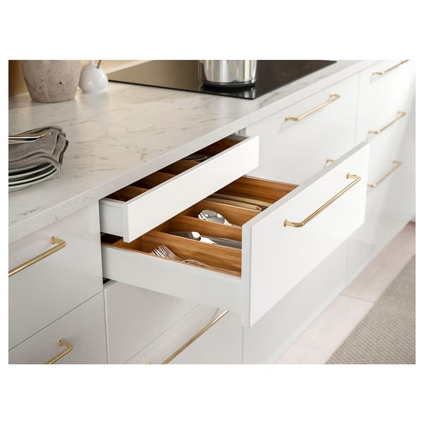 EKBACKEN Superficie de cocina / Mesón, blanco Efecto mármol/Laminado, 186x2.8 cm