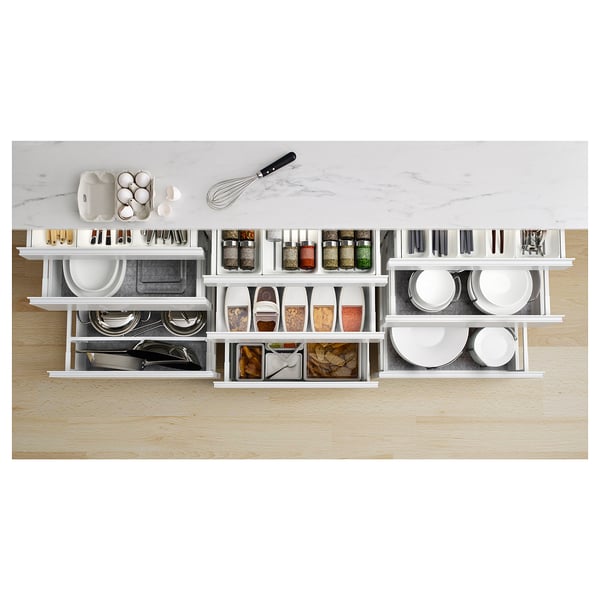 EKBACKEN Superficie de cocina / Mesón, blanco Efecto mármol/Laminado, 186x2.8 cm