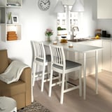 EKEDALEN Silla de bar con espaldar, blanco/Orrsta gris claro, 62 cm