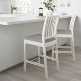 EKEDALEN Silla de bar con espaldar, blanco/Orrsta gris claro, 62 cm