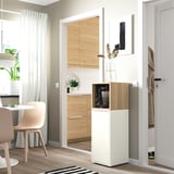 EKET Combinación armario+patas, blanco/Efecto roble tinte blanco, 35x35x107 cm