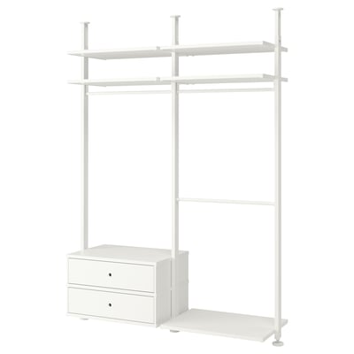 ELVARLI Combinación de clóset, blanco, 175x51x222-350 cm