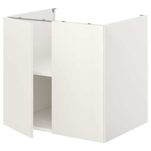 ENHET Armario bajo con repisa y puertas, blanco, 80x62x75 cm