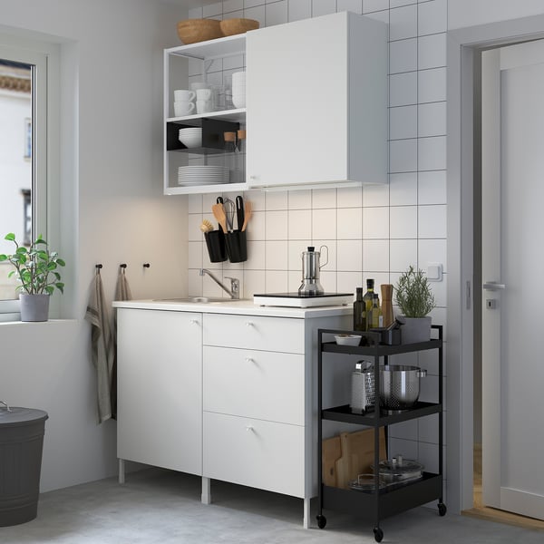 ENHET Cocina, blanco, 123x63.5x222 cm