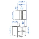 ENHET Cocina, blanco, 103x63.5x222 cm