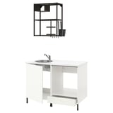 ENHET Cocina, gris oscuro/blanco, 123x63.5x222 cm