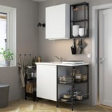 ENHET Cocina, gris oscuro/blanco, 103x63.5x222 cm