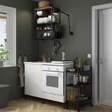 ENHET Cocina, gris oscuro/blanco, 123x63.5x222 cm