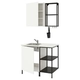 ENHET Cocina, gris oscuro/blanco, 103x63.5x222 cm