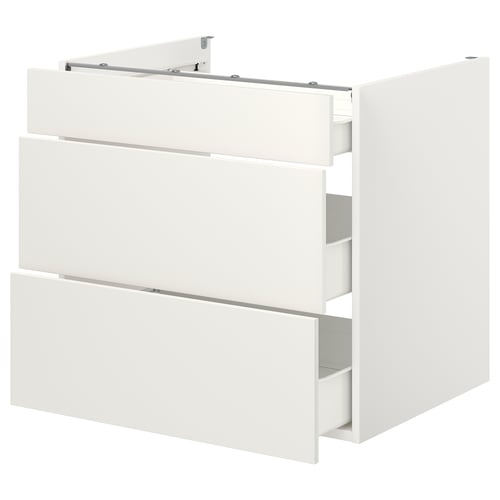 ENHET Estructura mueble inf 3 cajones, blanco, 80x62x75 cm