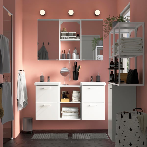 ENHET Mueble, blanco, 80x32x150 cm