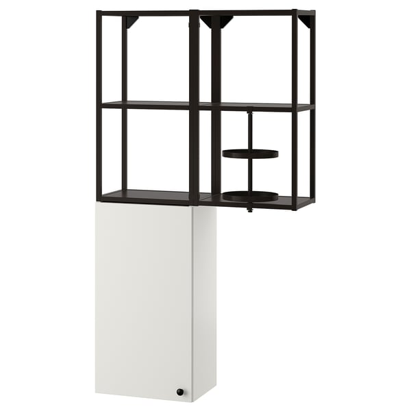 ENHET Mueble, gris oscuro/blanco, 80x32x150 cm