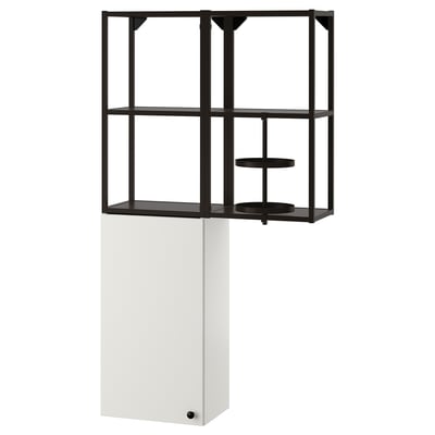 ENHET Mueble, gris oscuro/blanco, 80x32x150 cm