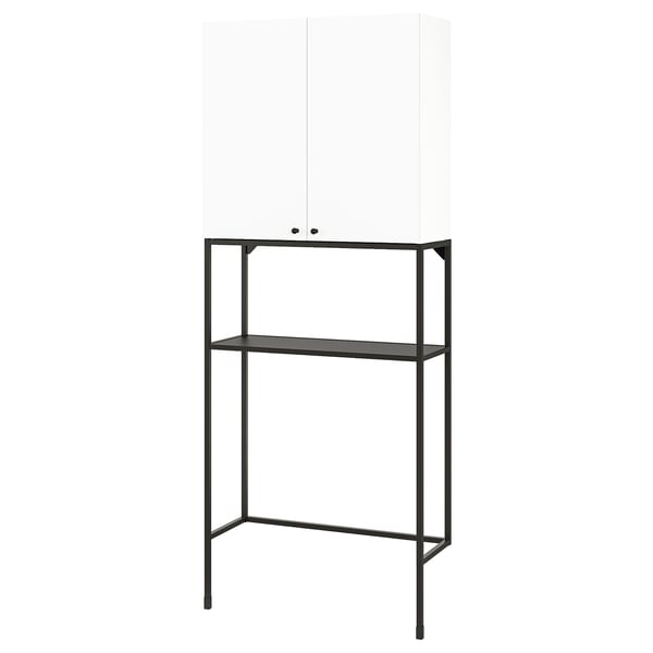 ENHET Mueble, gris oscuro/blanco, 80x32x204 cm