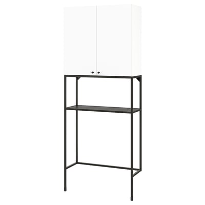 ENHET Mueble, gris oscuro/blanco, 80x32x204 cm