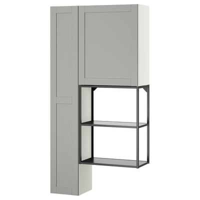 ENHET Mueble, gris oscuro/gris Estructura, 90x32x180 cm