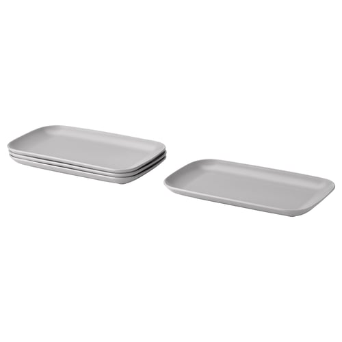 FÄRGKLAR Plato, Mate gris claro, 30x18 cm