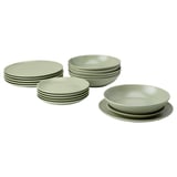FÄRGKLAR Vajilla 18 piezas, Mate verde