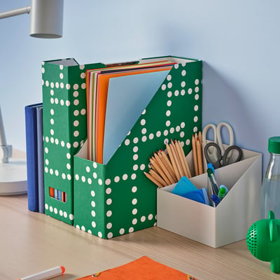 FJÄDERHARV Archivador, verde/Lunares