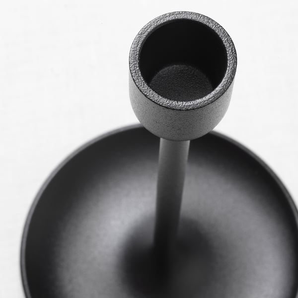 FULLTALIG Set de 3 candelabros portavela, negro