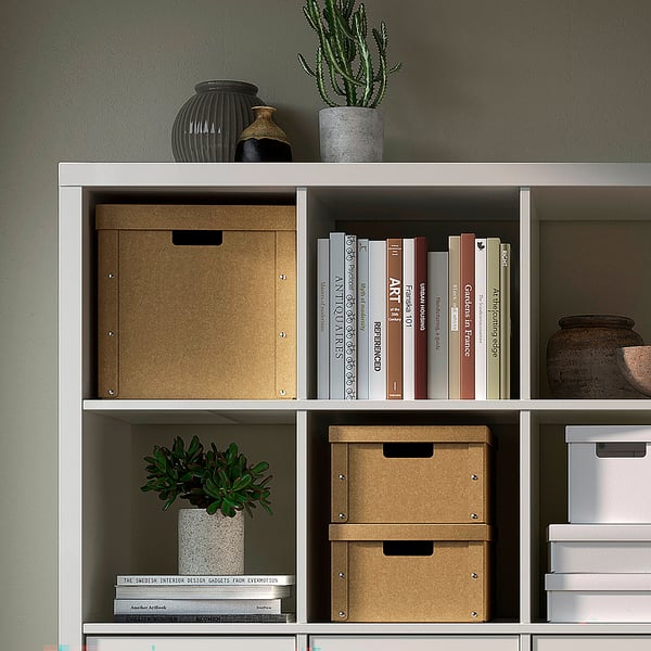 GÄRDESGÅRD Caja con tapa, beige, 32x35x31 cm