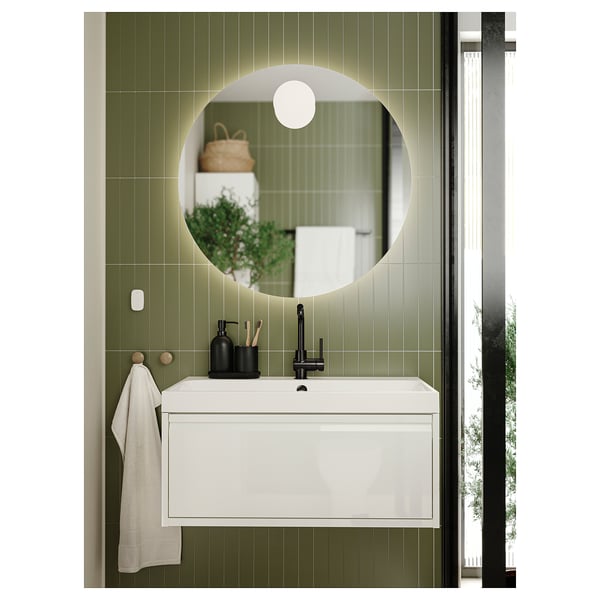 GANSJÖN Set baño 3 piezas, negro