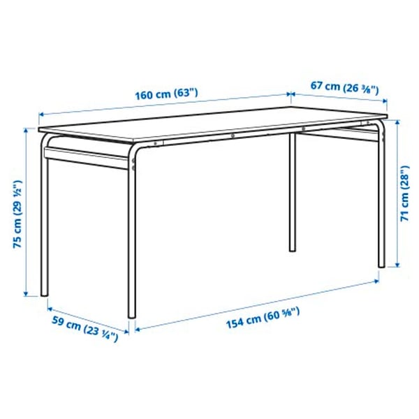 GRÅSALA / LIDÅS Mesa y 6 sillas, gris/blanco blanco, 160 cm
