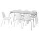 GRÅSALA / LIDÅS Mesa y 6 sillas, gris/blanco blanco, 160 cm