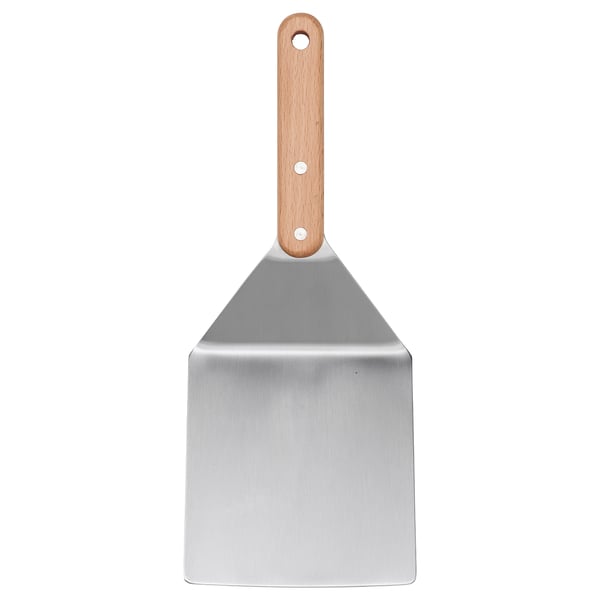 GRILLTIDER Espátula para hamburguesas, Acero inoxidable/Haya, 30 cm