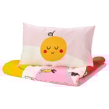 GRÖNFINK Funda plumón y funda almohada cuna, multicolor/Rayas, 110x125/35x55 cm