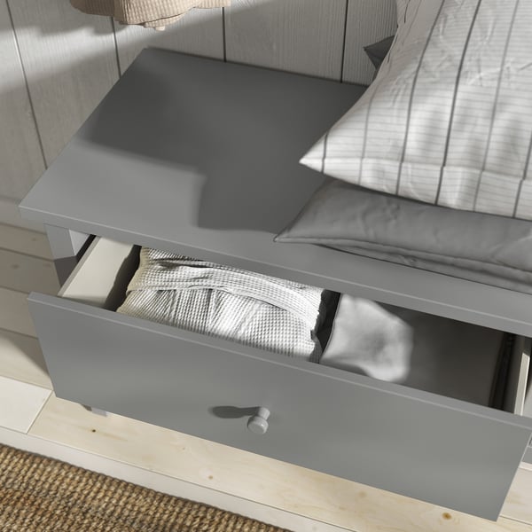 GULLABERG Banco con cajón, gris, 148x43x52 cm