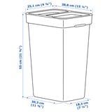 HÅLLBAR Caneca de desechos recicl con tapa, gris claro, 35 l