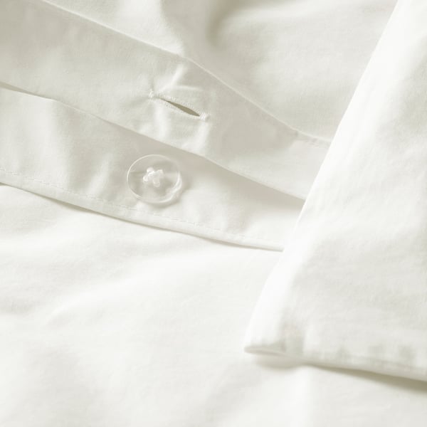 HAMPFLOCKEL Funda de plumón y funda almohada, blanco, 150x200/50x60 cm