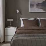 HAMPFLOCKEL Funda plumón con 2 fundas almohada, café, 240x220/50x60 cm