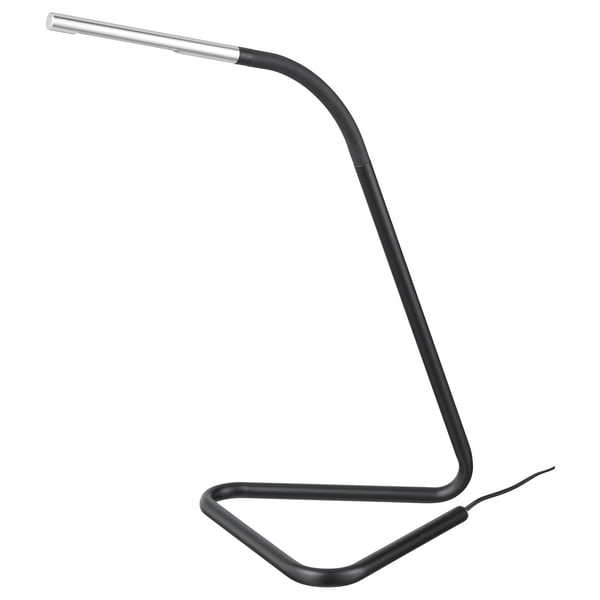 HÅRTE Lámpara de escritorio LED, negro/gris plata