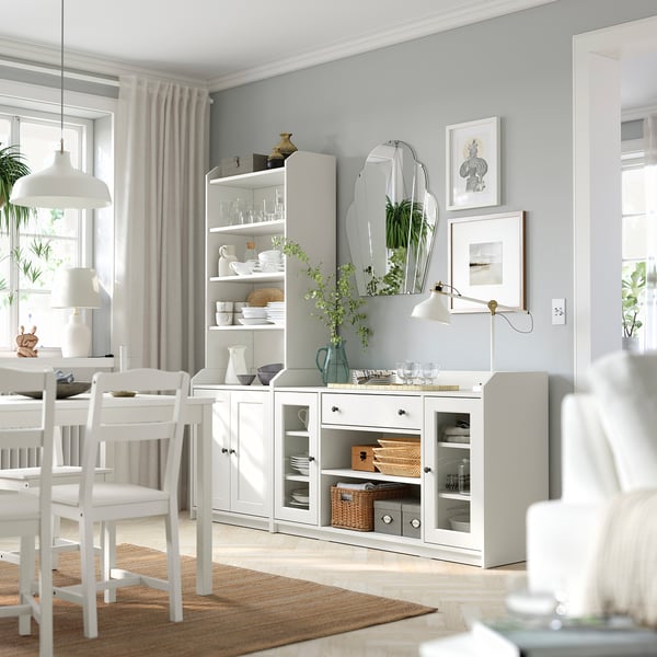 HAUGA Mueble, blanco, 210x46x199 cm