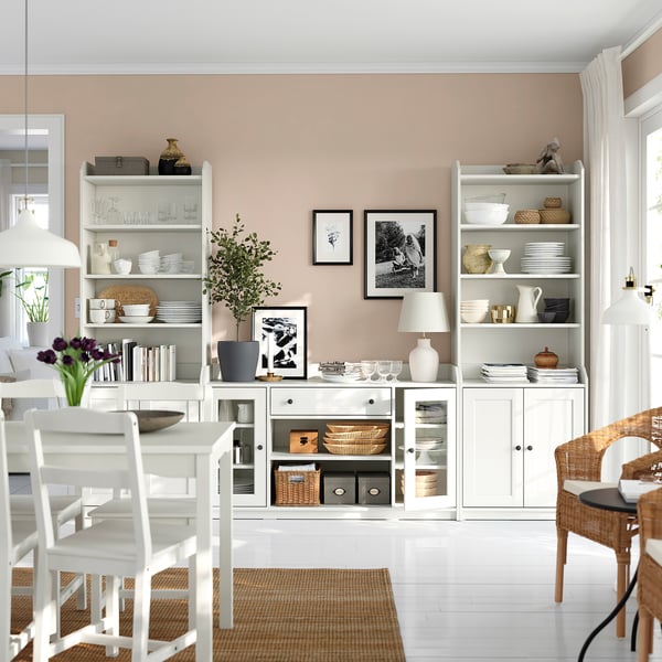 HAUGA Mueble, blanco, 279x46x199 cm