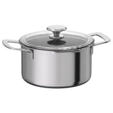 HEMKOMST Olla con tapa, Acero inoxidable/Vidrio, 3 l