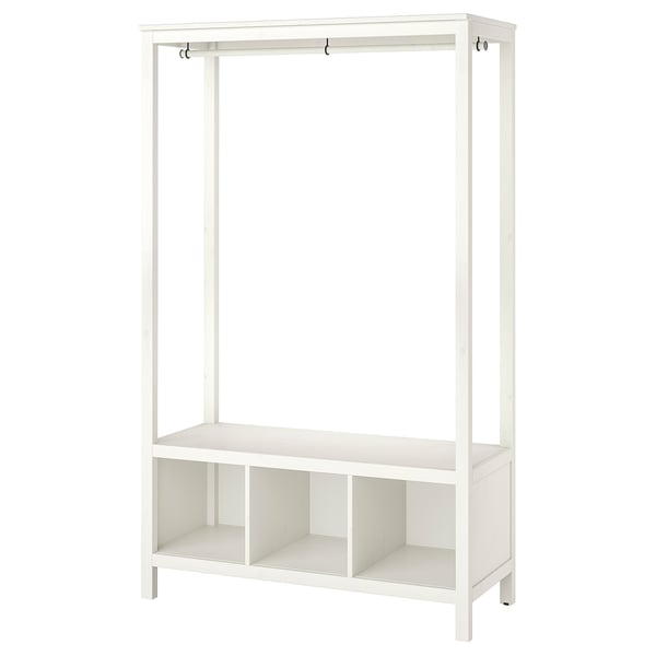 HEMNES Clóset abierto, tinturado blanco, 120x50x197 cm