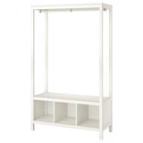 HEMNES Clóset abierto, tinturado blanco, 120x50x197 cm
