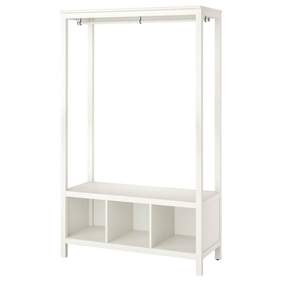 HEMNES Clóset abierto, tinturado blanco, 120x50x197 cm