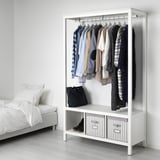 HEMNES Clóset abierto, tinturado blanco, 120x50x197 cm