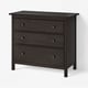 HEMNES Cómoda de 3 cajones, negro con café, 108x96 cm