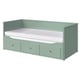 HEMNES Daybed con 3 cajones y 2 colchones, verde grisáceo/Åfjäll Firme, 80x200 cm